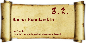 Barna Konstantin névjegykártya